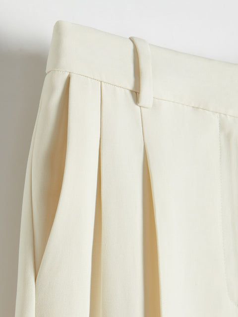 Reserved Women's Light Yellow Trousers With Pressed Crease | Reserved In Lebanon