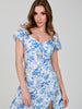 Sinsay Women's Off White & Blue Midi Dress With Side Slit | Sinsay In Lebanon