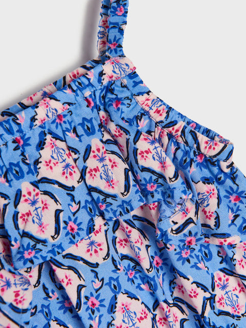 Sinsay Girl's Blue Floral Printed Romper | Sinsay In Lebanon