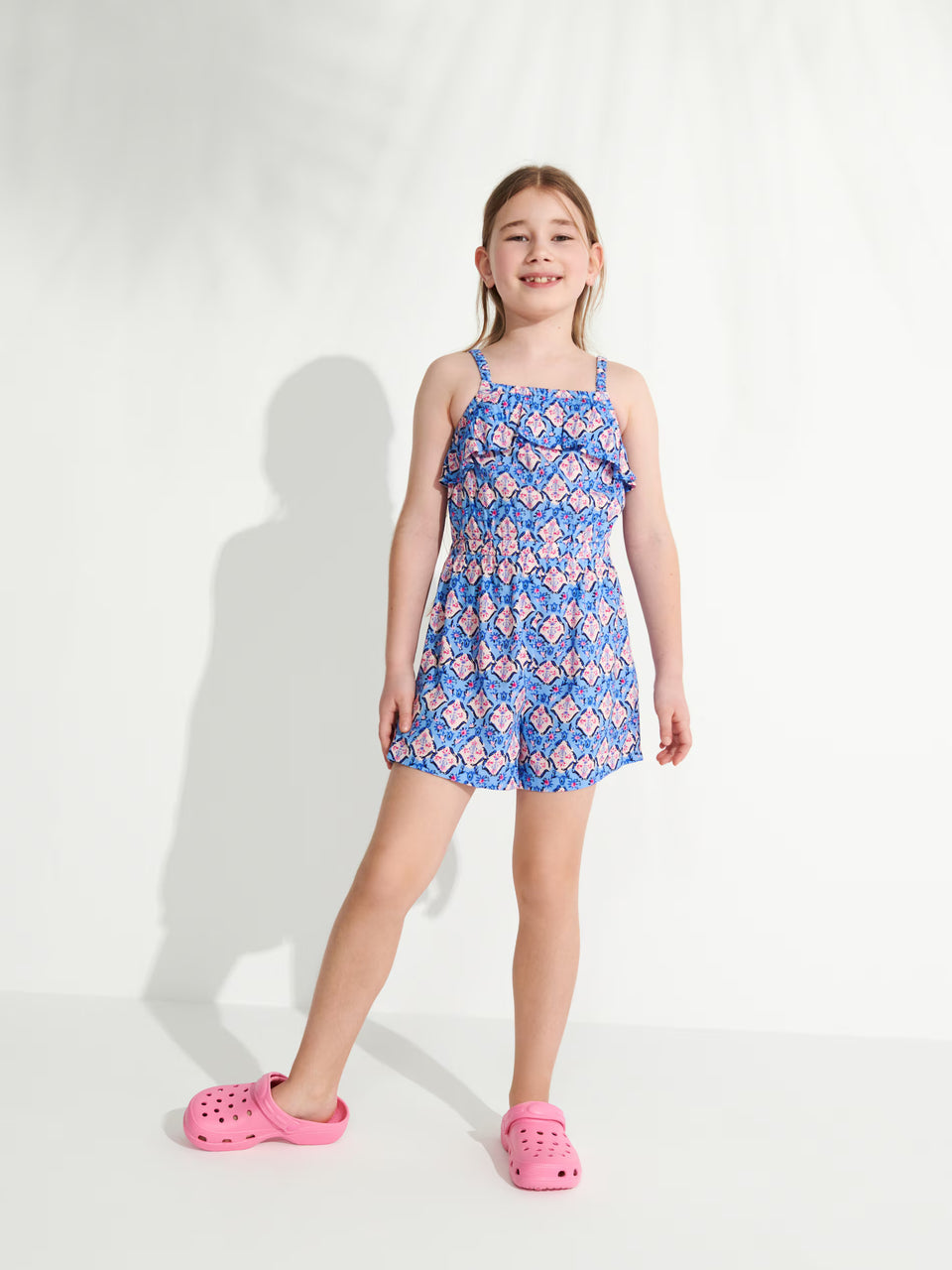 Sinsay Girl's Blue Floral Printed Romper | Sinsay In Lebanon