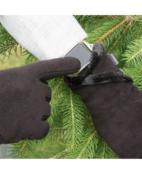 Isotoner Women's Black Gloves ABW505(lr96)