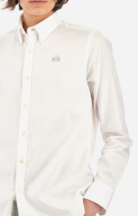 La Martina Buenos Aires Men's White Long Sleeve Shirt | La Martina Buenos Aires In Lebanon