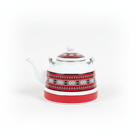 Liyang White & Red Enamel Coated Kettle (TK505) 2.5L | Liyang In Lebanon