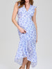 Sinsay Women's White & Blue Floral Midi Dress | Sinsay In Lebanon