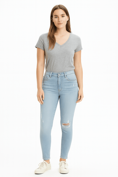 Celebrity Pink Women's Blue Mid-Rise Ankle Skinny Jeans | Celebrity Pink in Lebanon