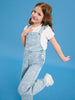 Sinsay Girl's Light Blue Wide Leg Denim Overall With Hearts | Sinsay In Lebanon