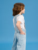 Sinsay Girl's Light Blue Wide Leg Denim Overall With Hearts | Sinsay In Lebanon