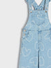 Sinsay Girl's Light Blue Wide Leg Denim Overall With Hearts | Sinsay In Lebanon
