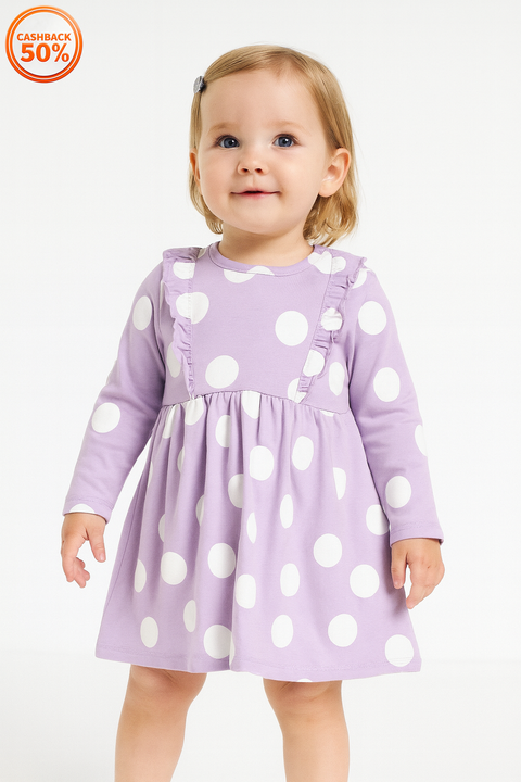 Sinsay Fox & Bunny Baby Girl's Purple & White Ruffle Dress | Sinsay In Lebanon
