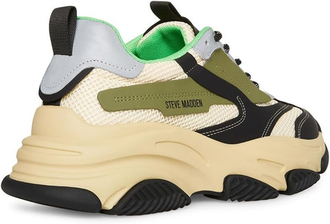 Steve Madden Men's Olive Multi Possess Synthetic Sneakers|Steve Madden In Lebanon
