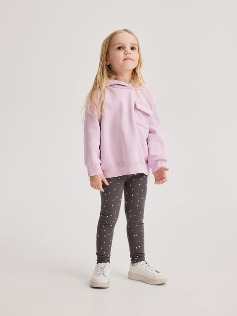 Reserved Baby Girl's Dark Grey Patterned leggings | Reserved In Lebanon