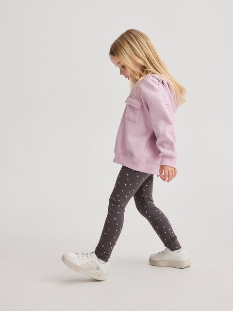 Reserved Baby Girl's Dark Grey Patterned leggings | Reserved In Lebanon