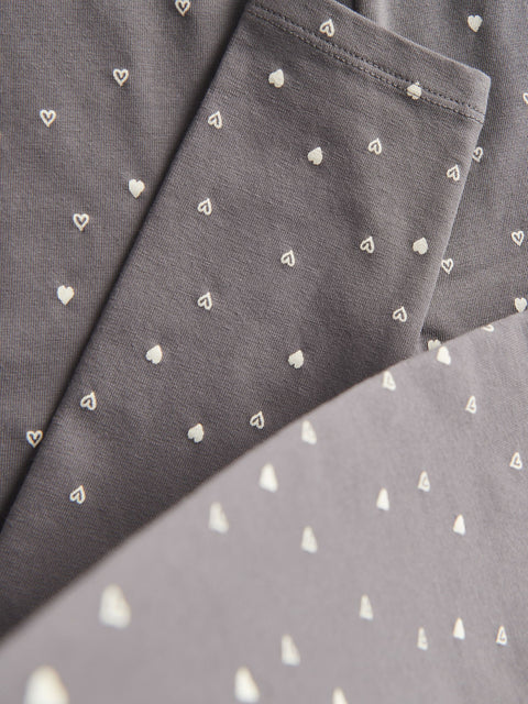 Reserved Baby Girl's Dark Grey Patterned leggings | Reserved In Lebanon