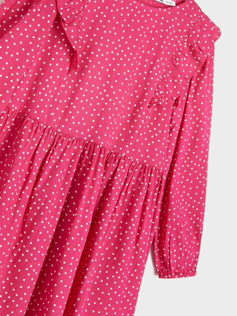 Sinsay Girl's Fuchsia Gathered Dress | Sinsay In Lebanon