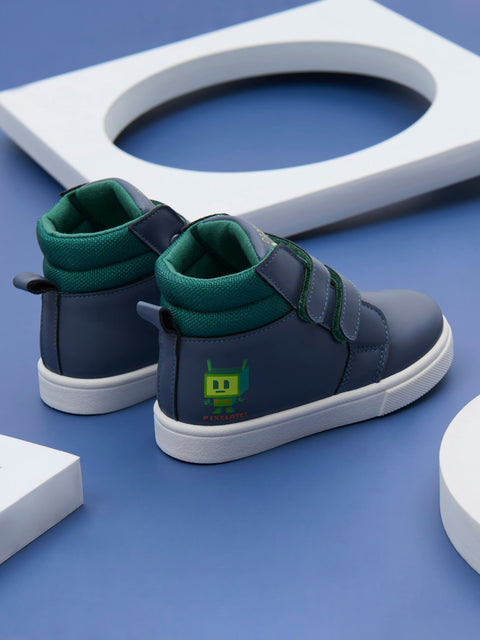 Sinsay Baby Boy's Navy Imitation Leather High Top Sneakers | Sinsay In Lebanon