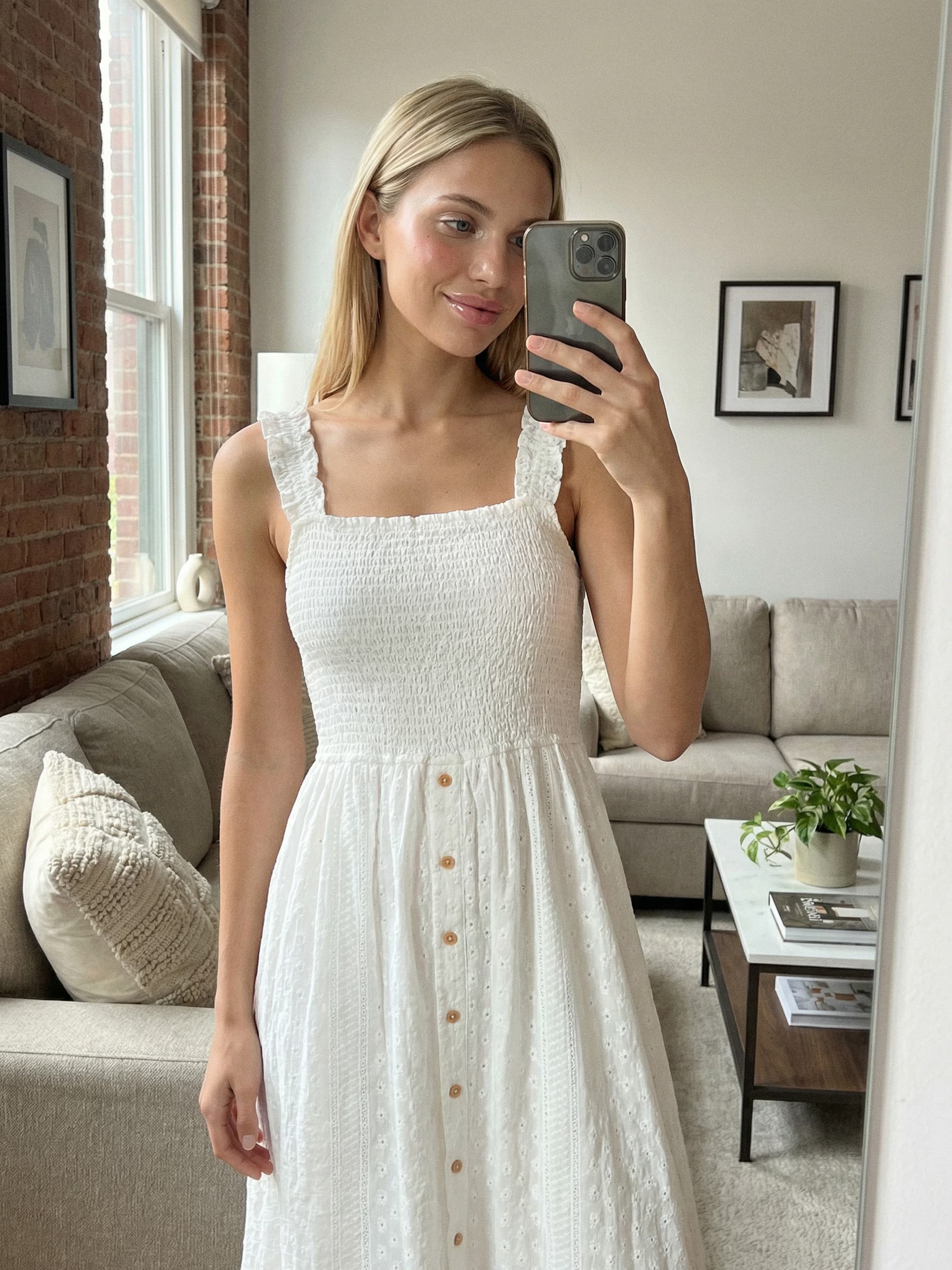 Sinsay Women's White Midi Dress With Embroidered Decoration | Sinsay In Lebanon