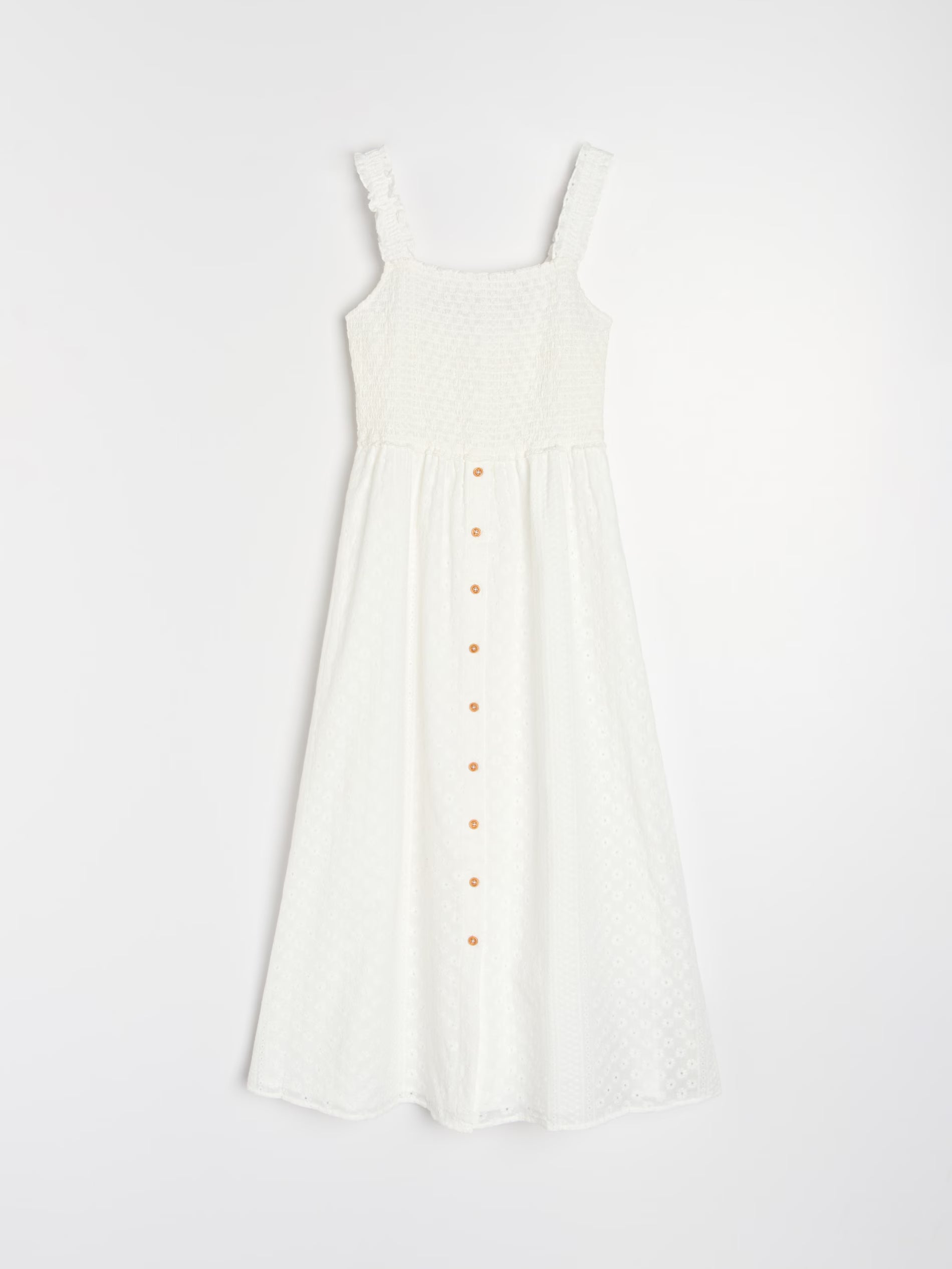 Sinsay Women's White Midi Dress With Embroidered Decoration | Sinsay In Lebanon