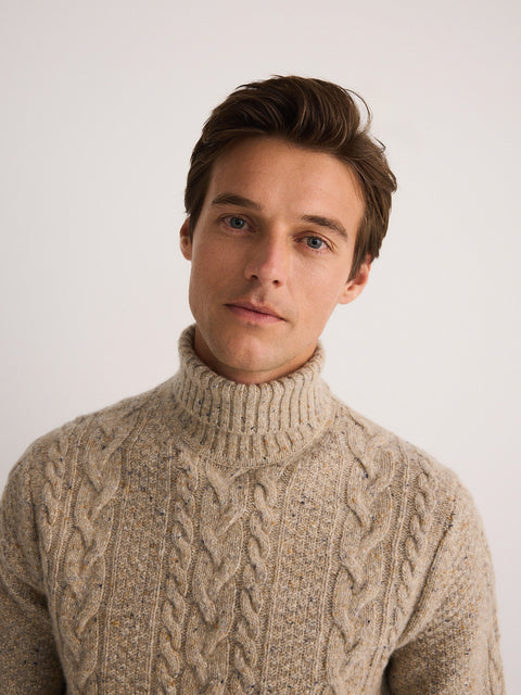 Reserved Men's Beige Wool Turtleneck Sweater | Reserved In Lebanon