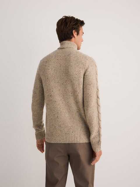 Reserved Men's Beige Wool Turtleneck Sweater | Reserved In Lebanon