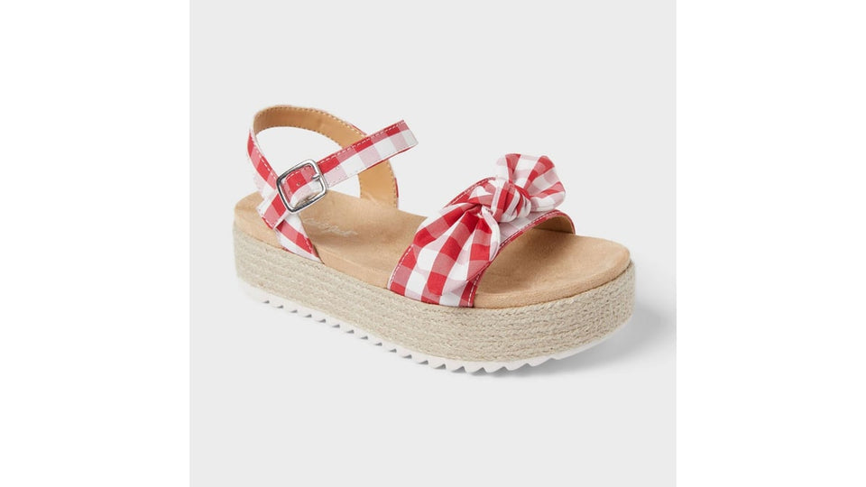 Cat & Jack Girl's Red & White Daphne Gingham Platform Espadrille Sandals|Cat & Jack In Lebanon