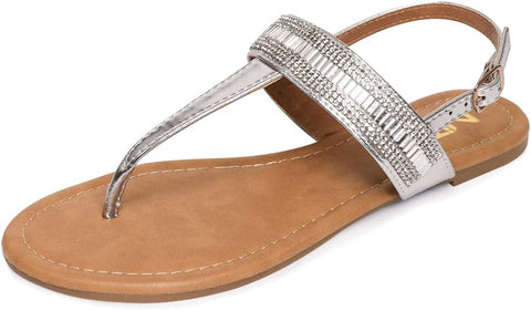 NITTI Women's Silver Flat Thong Sandals | NITTI In Lebanon