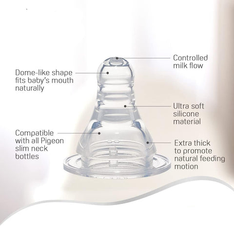 Optimal Slim Neck Silicone Nipple-Anti Colic System (6+ MONTHS) 2Pcs (OPB-0359) | Optimal In Lebanon
