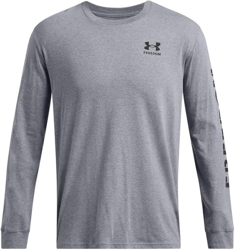 Under Armour Men's Gray Freedom Flag Graphic Long-Sleeve Blouse | Under Armour In Lebanon