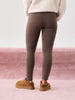 Sinsay Women's Brown Thermal Leggings with a Push Fleeced Design Leggings