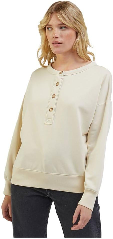 Lee Women's Beige Henley Ecru Long Sleeve Sweatshirt | Lee In Lebanon