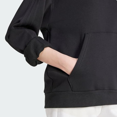 Adidas Women's Black Holiday Graphic 3-Stripes Oversized Hoodie |Adidas In Lebanon