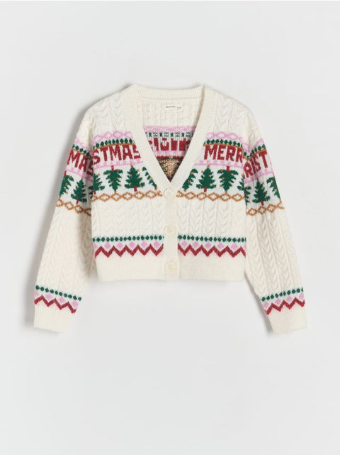 Reserved Girl's Multicolor Knitted Christmas Cardigan | Reserved In Lebanon