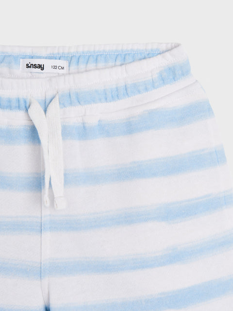 Sinsay Boy's White & Light Blue Striped Shorts | Sinsay In Lebanon