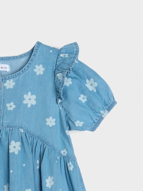 Sinsay Baby Girl's Blue Denim Floral Dress | Sinsay In Lebanon