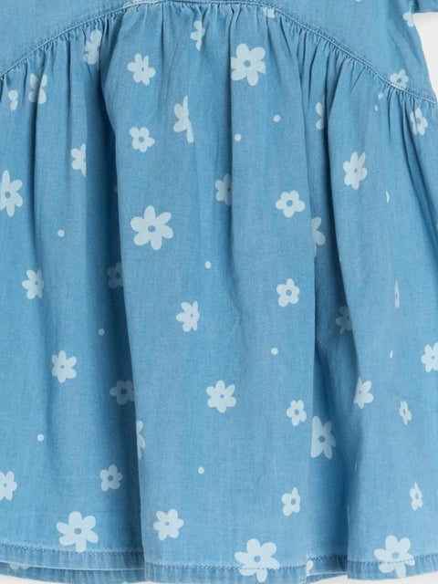 Sinsay Baby Girl's Blue Denim Floral Dress | Sinsay In Lebanon