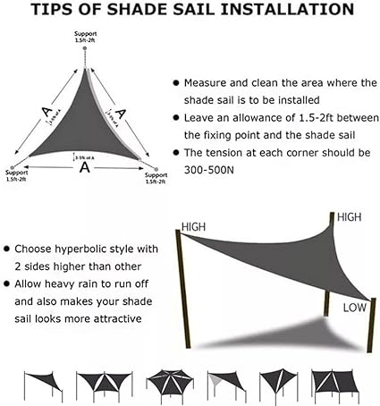 SD Grey Water Proof Triangle Shade Sail | SD In Lebanon