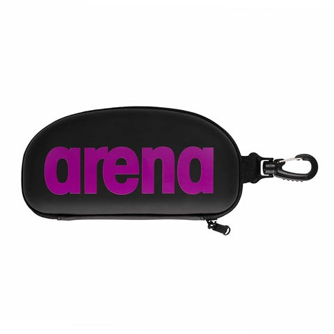 Black case with purple 'arena' logo on a white background