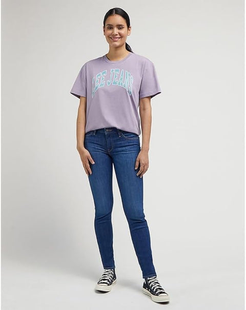 Lee Women's Light Purple Crew Neck Slim Fit T-Shirt | Lee In Lebanon