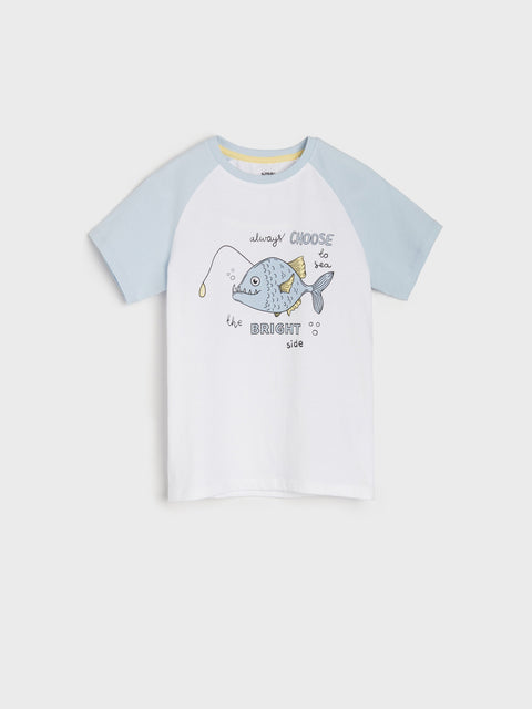Sinsay Baby Boy's White T-shirt With Fish Print | Sinsay In Lebanon