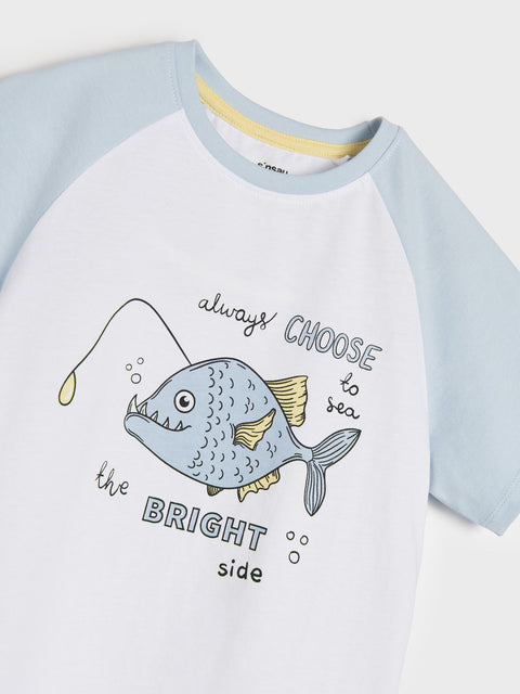 Sinsay Baby Boy's White T-shirt With Fish Print | Sinsay In Lebanon