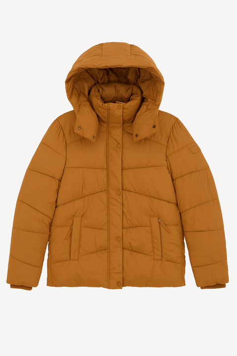 Tom Tailor Women's Light Brown Quilted Jacket With Detachable Hood | Tom Tailor In Lebanon