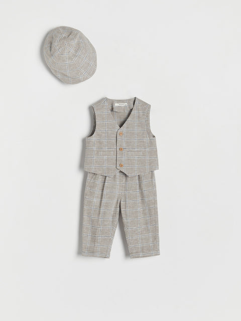 Reserved Baby Boy's Light Grey Elegant Linen Set | Reserved In Lebanon