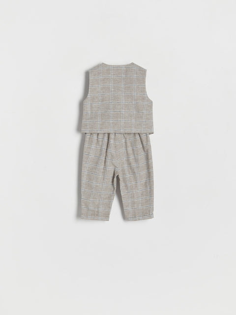 Reserved Baby Boy's Light Grey Elegant Linen Set | Reserved In Lebanon