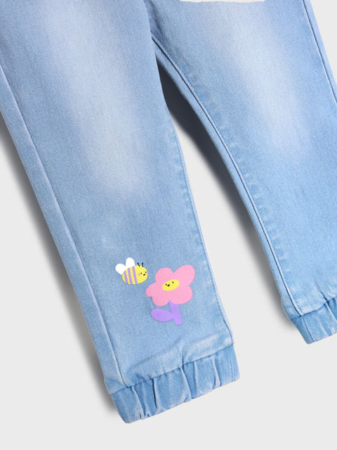 Sinsay Baby Girl's Blue With Summer Vibes Prints Jeans | Sinsay In Lebanon