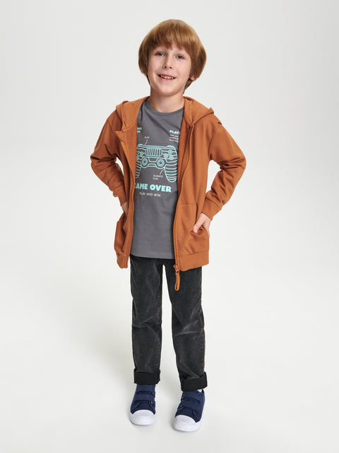 Sinsay Boy's Brown Hooded Jacket | Sinsay In Lebanon