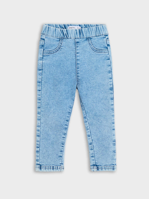 Sinsay Baby Girl's Light Blue Elastic Waistband Jeans   | Sinsay in Lebanon