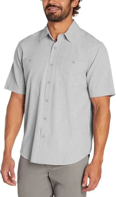Orvis Men's Gray UPF 30 Relaxed Fit Quick-Dry Short Sleeve Woven Shirt|Orvis In Lebanon