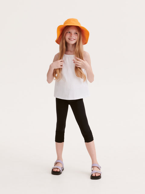 Reserved Girl's Black Ruched Leggings | Reserved In Lebanon