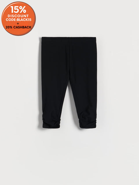 Reserved Girl's Black Ruched Leggings | Reserved In Lebanon