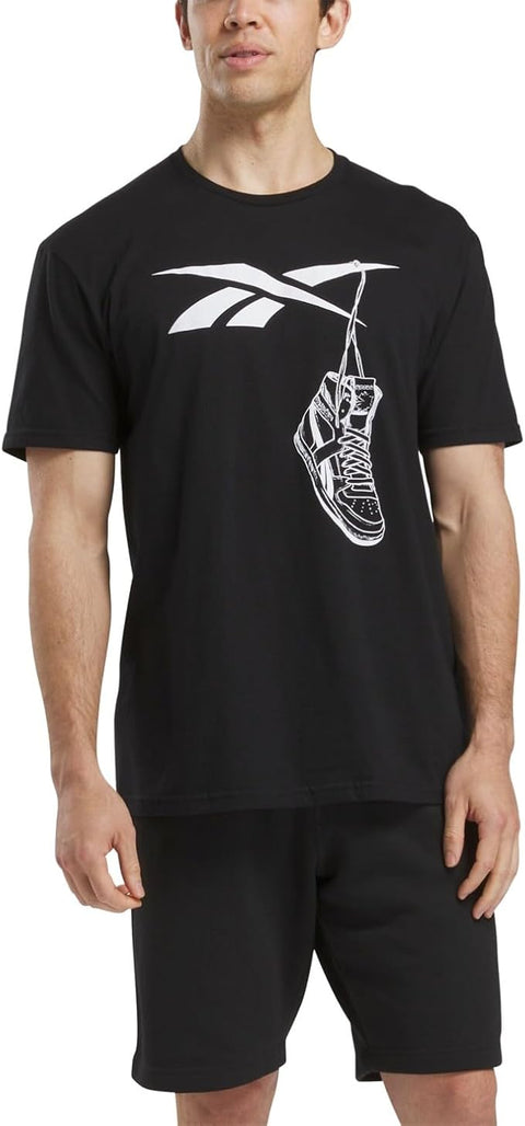 Reebok Men's Black Regular fit Short Sleeve Graphic T-Shirt | Reebok in Lebanon