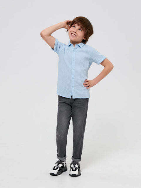 Sinsay Boy's Pale Blue Shirt With Chest Pocket | Sinsay In Lebanon